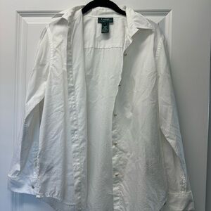 Vtg Lauren Ralph Lauren White Button-Up Shirt